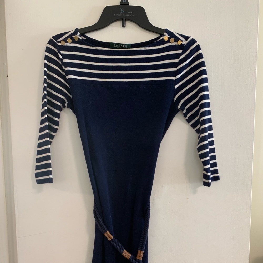 Lauren Ralph Lauren Nautical Dress, Petite Small